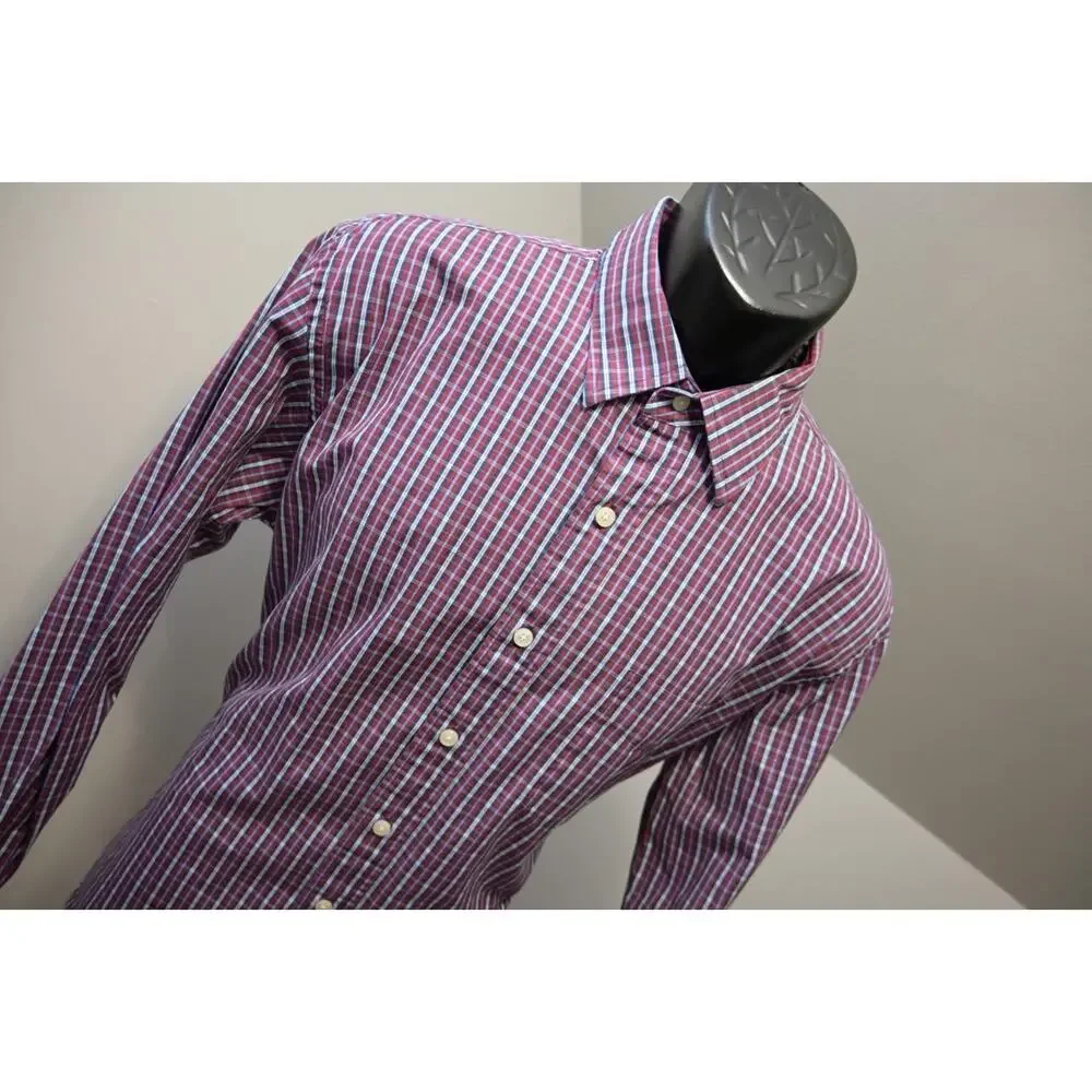 J Crew Dress Shirt Plaid Long Sleeve Casual Button Up Mens‎ Large